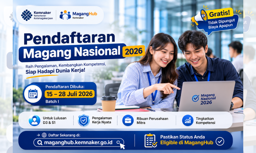 Program Magang Nasional 2026 Resmi Dibuka, Cek Status Eligible di MagangHub