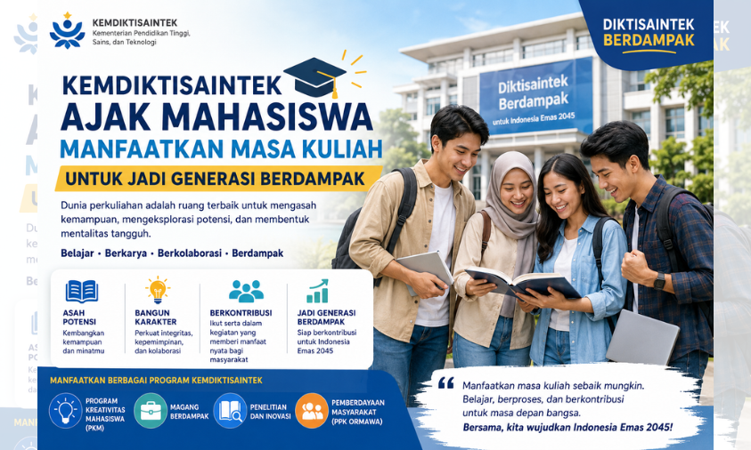 Kemdiktisaintek Ajak Mahasiswa Manfaatkan Masa Kuliah untuk Jadi Generasi Berdampak