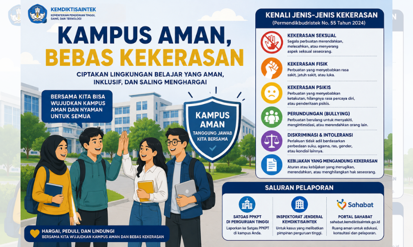 Kemdiktisaintek Dorong Kampus Aman dan Bebas Kekerasan di Perguruan Tinggi