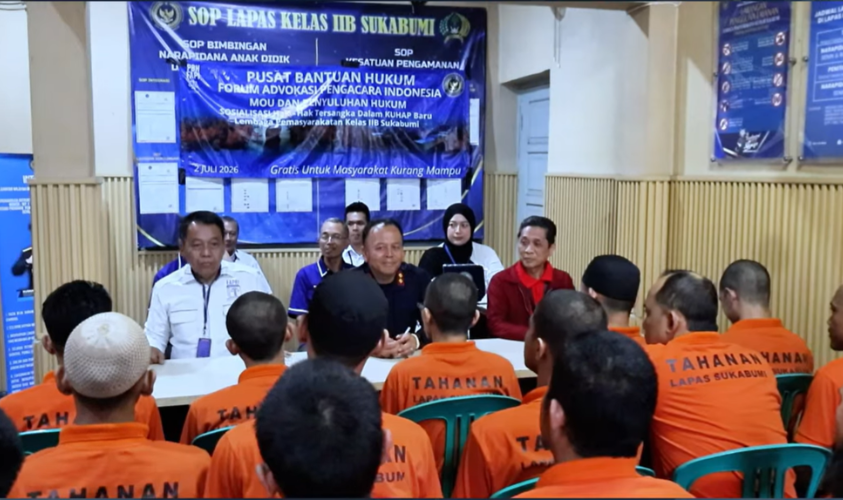 Lapas Sukabumi dan PBH FAPI Jalin Kerja Sama Bantuan Hukum Gratis Bagi Tahanan Miskin
